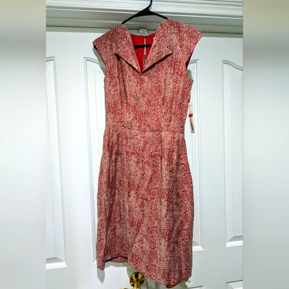 Antonio Melani Pink Snake Print Midi Dress Size 2 - NWT